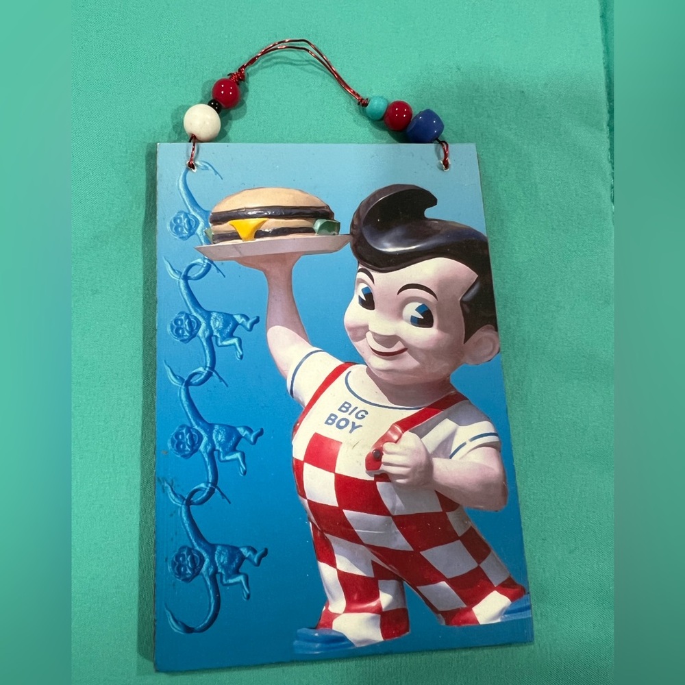 Big Boy Retro Wall Art with Red and Blue Accents